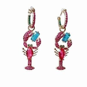 - - LOBSTER PIERCED EARRINGS, MULTI-COLORED EARRINGS